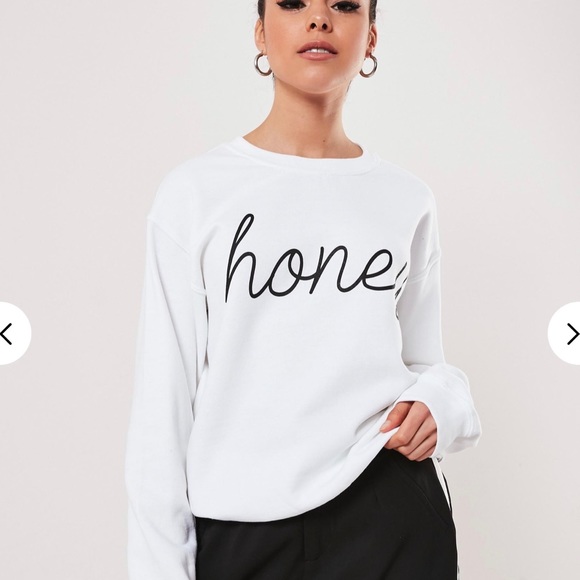 Missguided Tops - Honey Graphic Sweatshirt